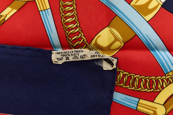 Hermes Silk Scarf Carre 90 "Eperon d’Or" Blue Silk Scarf - Image 8