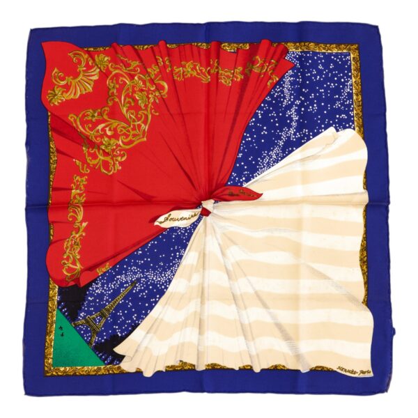 Hermes Silk Scarf Carre 90 "Souvenirs de Paris" Blue Silk Scarf