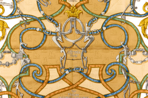 Hermes Silk Scarf Carre 90 "L'INSTRUCTION DU ROY" Yellow Silk Scarf - Image 4