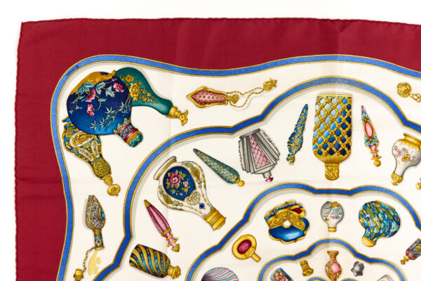 Hermes Silk Scarf Carre 90 "Qu'Importe Le Flacon" Red Silk Scarf - Image 2