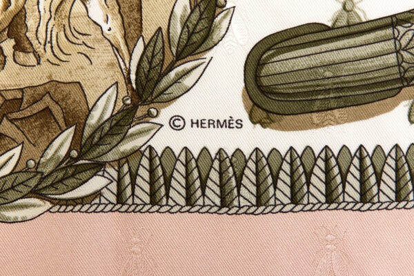Hermes Silk Scarf Carre 90 "NAPOLEON" Pink Silk Scarf - Image 7