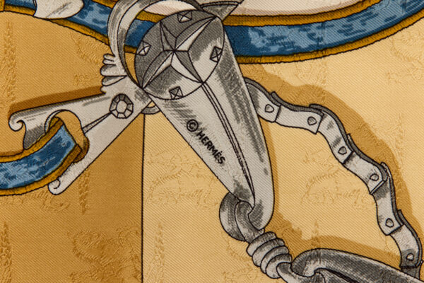 Hermes Silk Scarf Carre 90 "L'INSTRUCTION DU ROY" Yellow Silk Scarf - Image 7