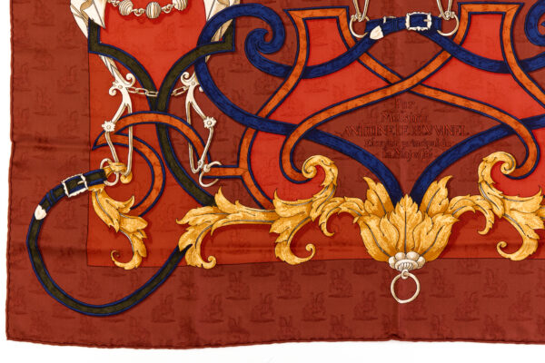 Hermes Silk Scarf Carre 90 "L'INSTRUCTION DU ROY" Brown Silk Scarf - Image 5
