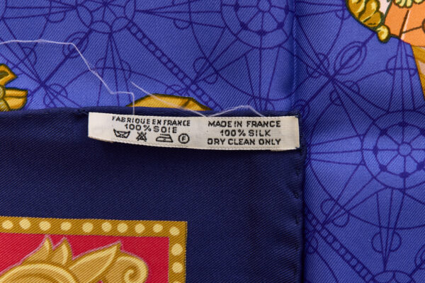 Hermes Silk Scarf Carre 90 "Les Bissone de Venise" Blue Silk Scarf - Image 8