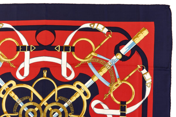 Hermes Silk Scarf Carre 90 "Eperon d’Or" Blue Silk Scarf - Image 3