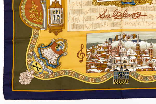 Hermes Silk Scarf Carre 90 "Salzburg" Green Silk Scarf - Image 5