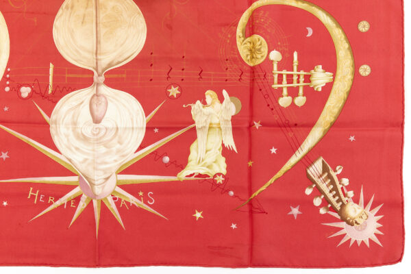 Hermes Silk Scarf Carre 90 "QUINTESSENCE" Red Silk Scarf - Image 6