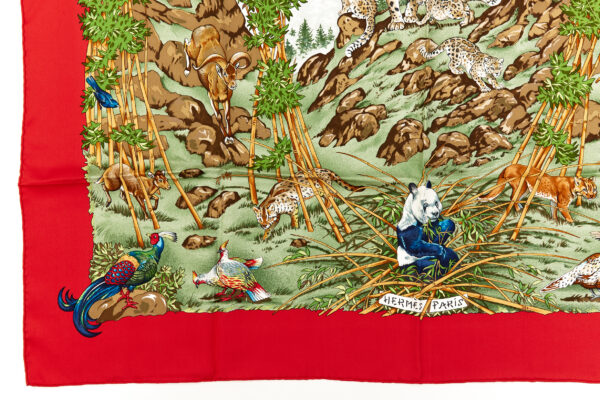 Hermes Silk Scarf Carre 90 "SICHUAN" Red Silk Scarf - Image 5