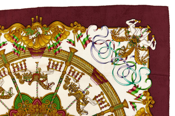 Hermes Silk Scarf Carre 90 "LUNA PARK" Red Silk Scarf - Image 3