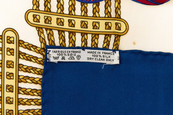 Hermes Silk Scarf Carre 90 "Les Rubans du Cheval" Blue Silk Scarf - Image 8