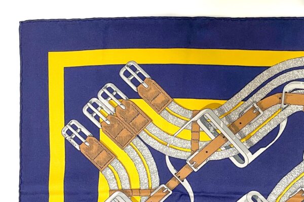 Mint! Hermes Scarf 90 "Mors a Jouets" Navy 100% Silk Scarf 35" - Image 2