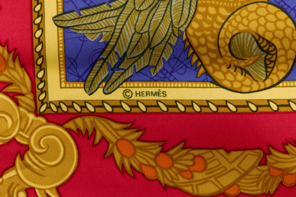 Hermes Silk Scarf Carre 90 "Les Bissone de Venise" Blue Silk Scarf - Image 7