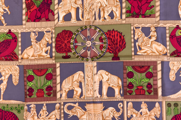 Hermes Silk Scarf Carre 45 "TORANA" Brown Silk Scarf - Image 4