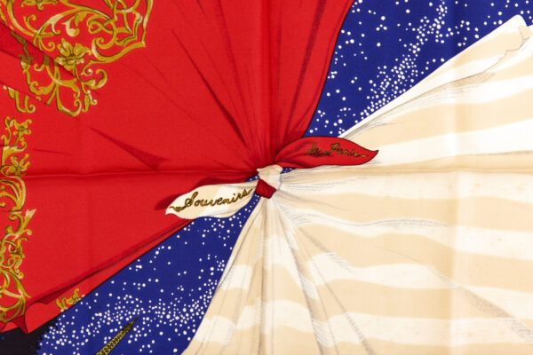 Hermes Silk Scarf Carre 90 "Souvenirs de Paris" Blue Silk Scarf - Image 4