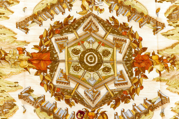 Hermes Silk Scarf Carre 90 "AU PAYS DE COCAGNE" Blue Silk Scarf - Image 4