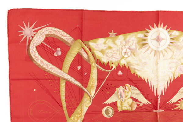 Hermes Silk Scarf Carre 90 "QUINTESSENCE" Red Silk Scarf - Image 2