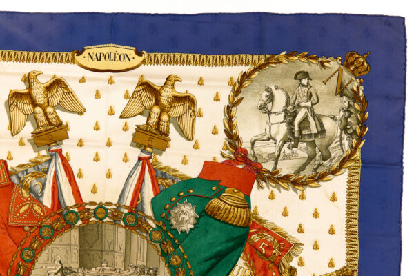 Hermes Silk Scarf Carre 90 "NAPOLEON" Blue Silk Scarf (B-) - Image 3