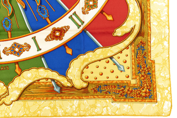 Hermes Silk Scarf Carre 90 "CARPE DIEM" Yellow Silk Scarf - Image 6