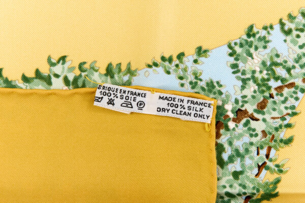 Hermes Silk Scarf Carre 90 "Les Quatre Saisons" Yellow Silk Scarf - Image 8
