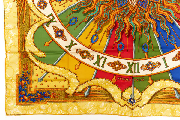 Hermes Silk Scarf Carre 90 "CARPE DIEM" Yellow Silk Scarf - Image 5