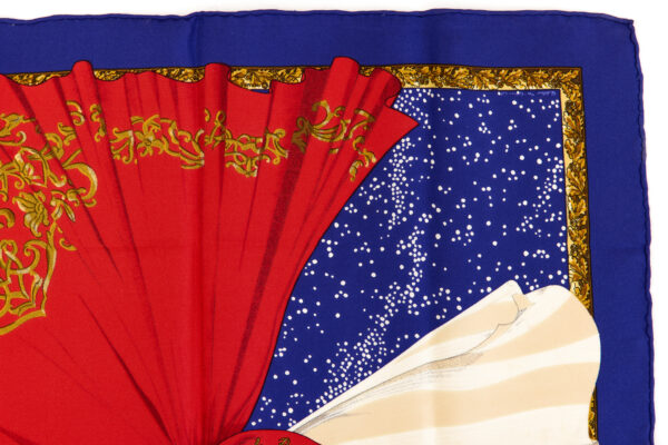 Hermes Silk Scarf Carre 90 "Souvenirs de Paris" Blue Silk Scarf - Image 3
