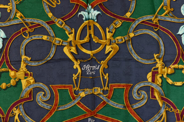 Hermes Silk Scarf Carre 90 "L'INSTRUCTION DU ROY" Blue Silk Scarf - Image 4