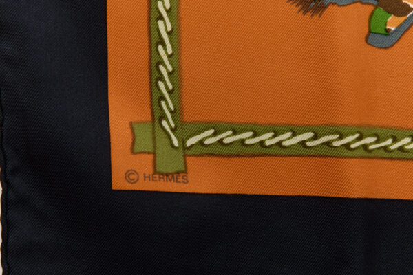 Hermes Silk Scarf Carre 90 "La Chasse en Afrique" Orange Silk Scarf - Image 7