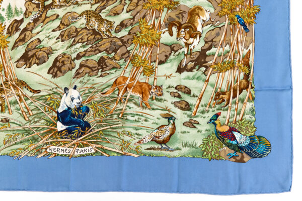 Bad! Hermes Silk Scarf Carre 90 "SICHUAN" Blue Silk Scarf (B-C) - Image 6