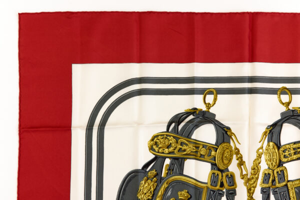 Hermes Silk Scarf Carre 90 "BRIDES de GALA" Red Silk Scarf - Image 2
