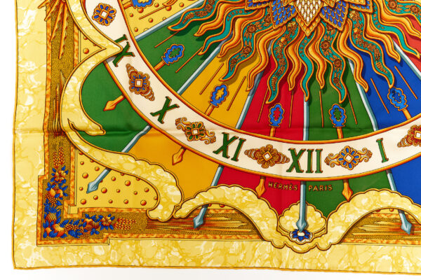 Hermes Silk Scarf Carre 90 "CARPE DIEM" Yellow Silk Scarf - Image 5