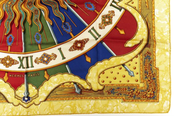 Mint! Hermes Carre 90 Scarf "CARPE DIEM" Yellow Silk Scarf - Image 6