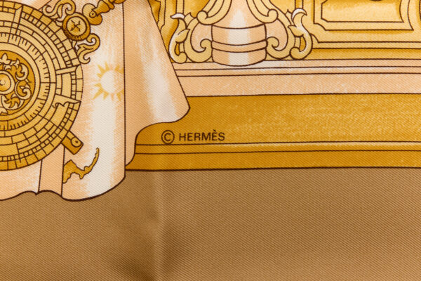 Hermes Silk Scarf Carre 90 "AZVLEJOS" Beige Silk Scarf - Image 7