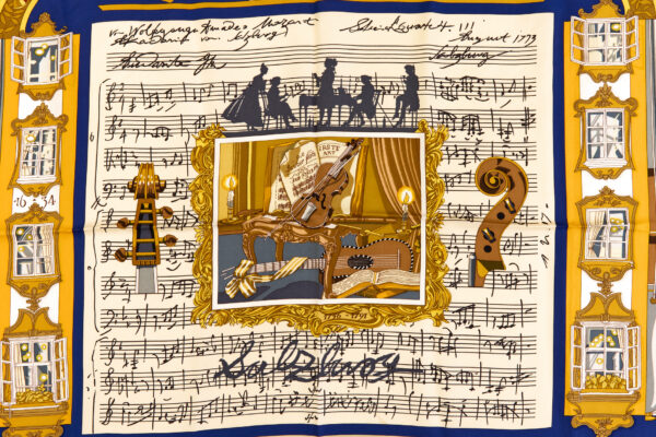Hermes Silk Scarf Carre 90 "Salzburg" Blue Silk Scarf - Image 4