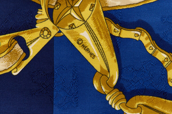 Hermes Silk Scarf Carre 90 "L'INSTRUCTION DU ROY" Blue Silk Scarf - Image 7
