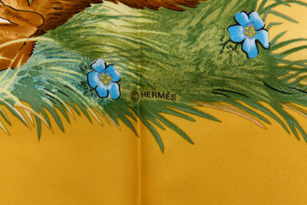 Hermes Silk Scarf Carre 90 "Les Quatre Saisons" Yellow Silk Scarf - Image 7