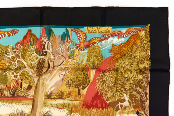 Hermes Silk Scarf Carre 90 "Nuba Mountain" Black Silk Scarf - Image 3