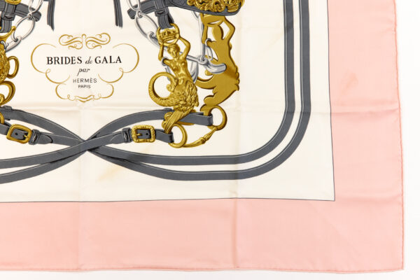 Hermes Silk Scarf Carre 90 "BRIDES de GALA" Pink Silk Scarf - Image 6