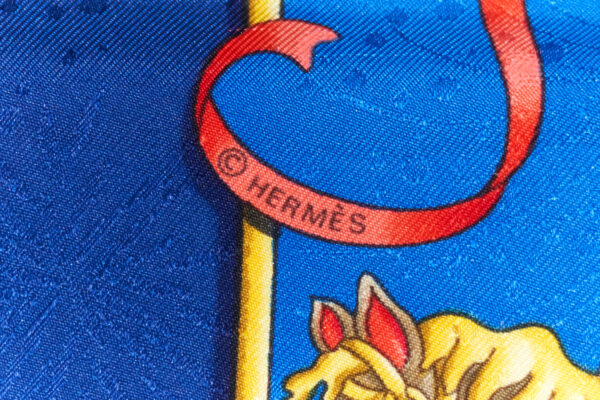 Hermes Scarf 90 "Luna Park" Blue 100% Silk Scarf 35" - Image 7