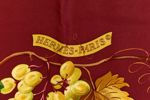 Rare! Hermes Silk Scarf Carre 90 "Fructidor" Red Silk Scarf - Image 7