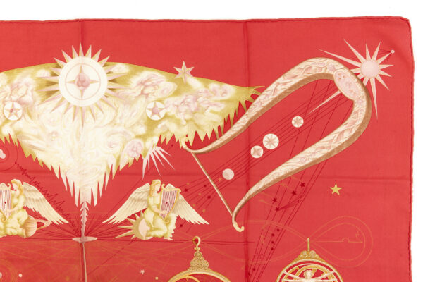 Hermes Silk Scarf Carre 90 "QUINTESSENCE" Red Silk Scarf - Image 3