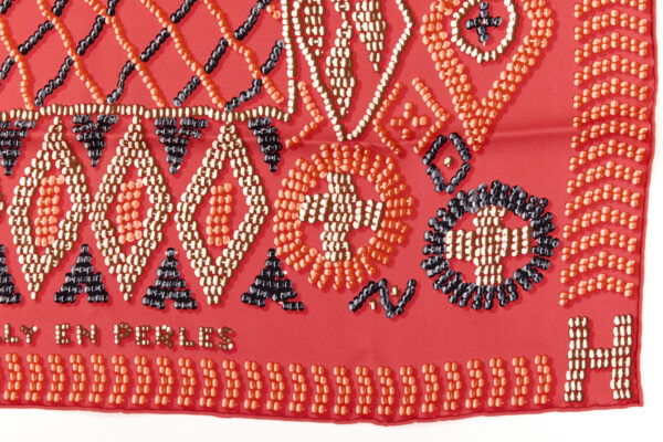 Hermes Silk Scarf Carre 70 "Kelly en Perles" Pink Silk Scarf - Image 6