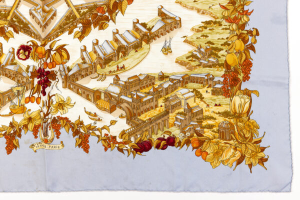 Hermes Silk Scarf Carre 90 "AU PAYS DE COCAGNE" Blue Silk Scarf - Image 6