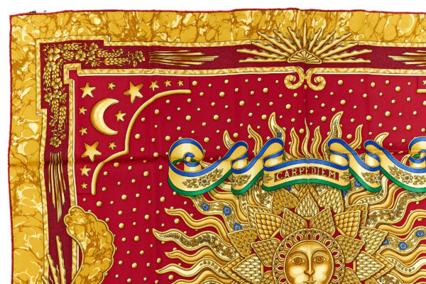 Hermes Silk Scarf Carre 90 "CARPE DIEM" Yellow Silk Scarf - Image 2