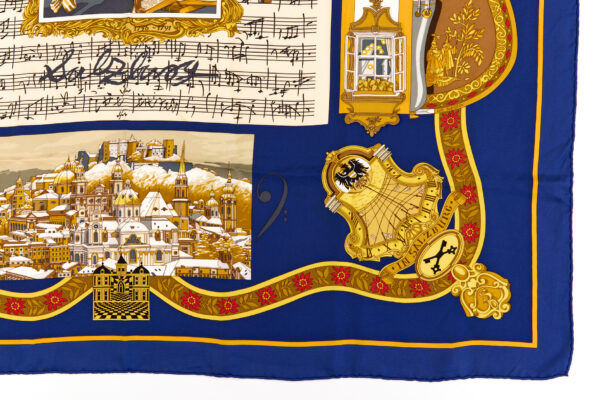 Hermes Silk Scarf Carre 90 "Salzburg" Blue Silk Scarf - Image 6
