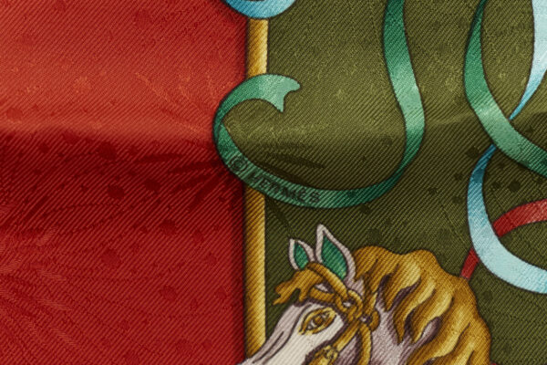 Hermes Scarf 90 "LUNA PARK" Red 100% Silk Scarf 35" - Image 7