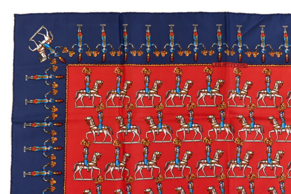 Hermes Silk Scarf Carre 90 "LES ARTIFICIERS" Blue Silk Scarf - Image 2