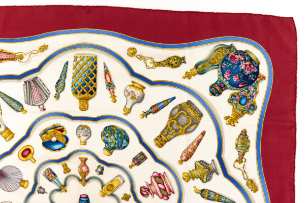 Hermes Silk Scarf Carre 90 "Qu'Importe Le Flacon" Red Silk Scarf - Image 3