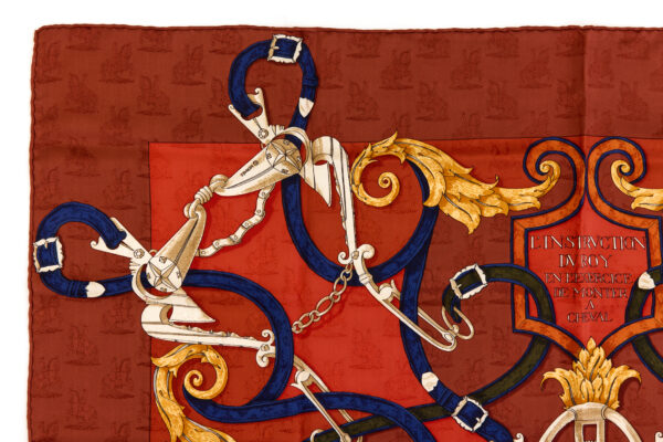 Hermes Silk Scarf Carre 90 "L'INSTRUCTION DU ROY" Brown Silk Scarf - Image 2