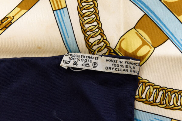 Hermes Silk Scarf Carre 90 "LES TAMBOURS" Black Silk Scarf - Image 8