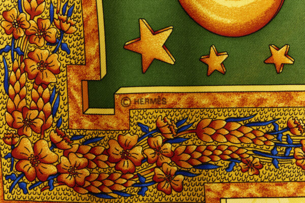 Mint! Hermes Carre 90 Scarf "CARPE DIEM" Yellow Silk Scarf - Image 7